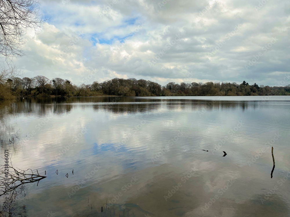 Fototapeta premium A view of Ellesmere Lake in Shropshire