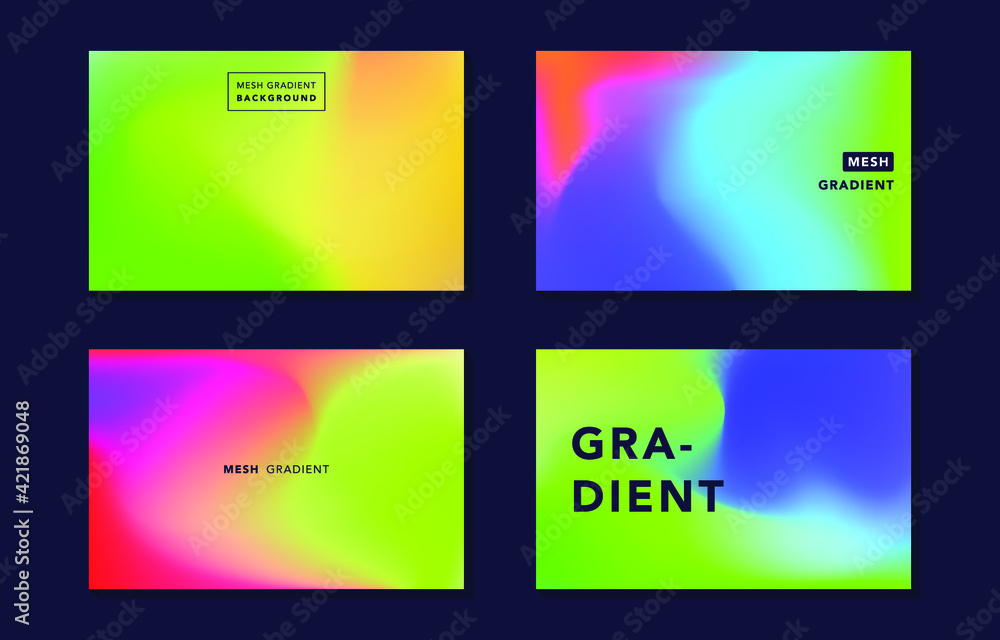 Modern bright mesh gradient vector, digital vibrant colorful background, elegant soft blur texture, dynamic abstract cover, banner, card, flyer, poster design template in blue, orange, green, purple