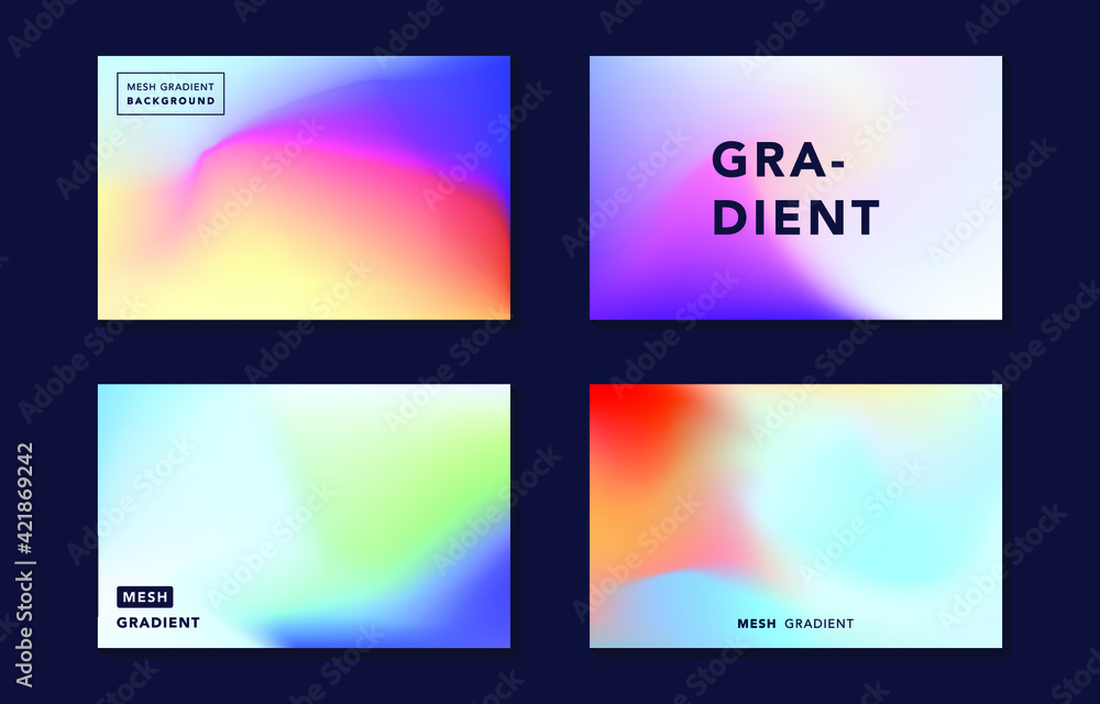 Modern soft mesh gradient vector, digital vibrant colorful background, elegant bright blur texture, dynamic abstract cover, banner, card, flyer, poster design template in blue, orange, green, purple