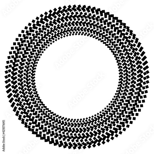 Design elements symbol Editable color halftone frame dot circle pattern on white background. Vector illustration eps 10 frame with black random dots. Round border Icon using halftone circle dots textu