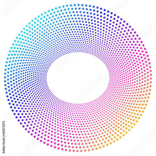 Design elements symbol Editable color halftone frame dot circle pattern on white background. Vector illustration eps 10 frame with black random dots. Round border Icon using halftone circle dots textu
