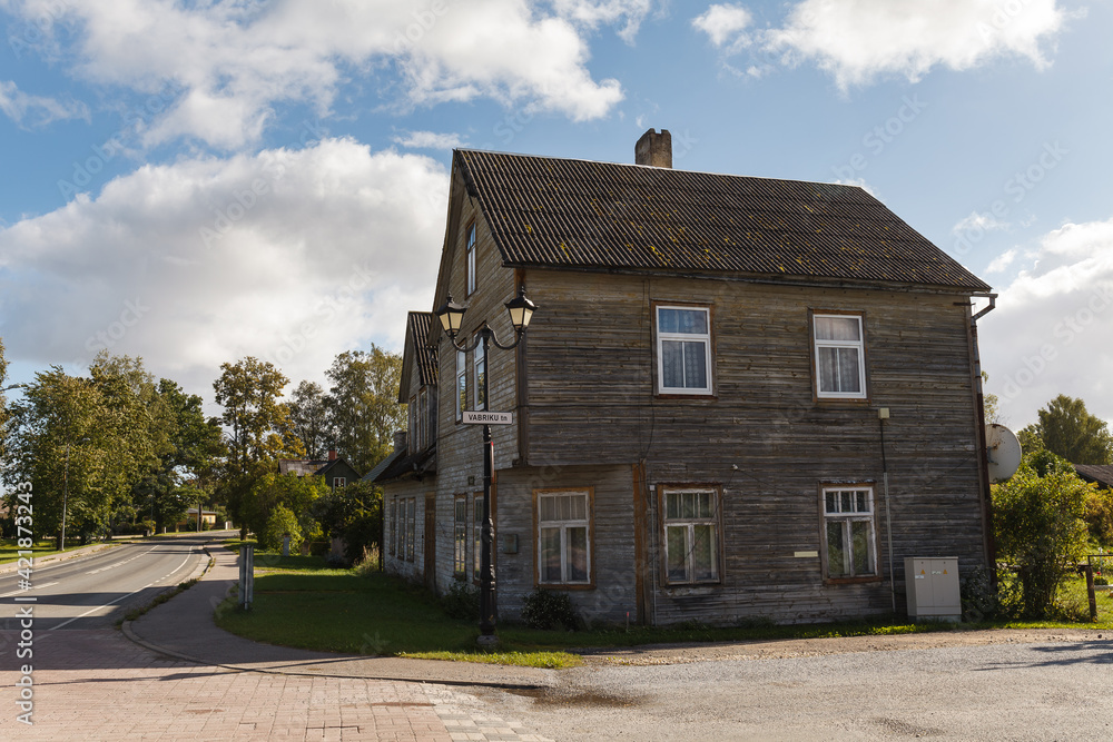 Old wooden rural house. Estonia.