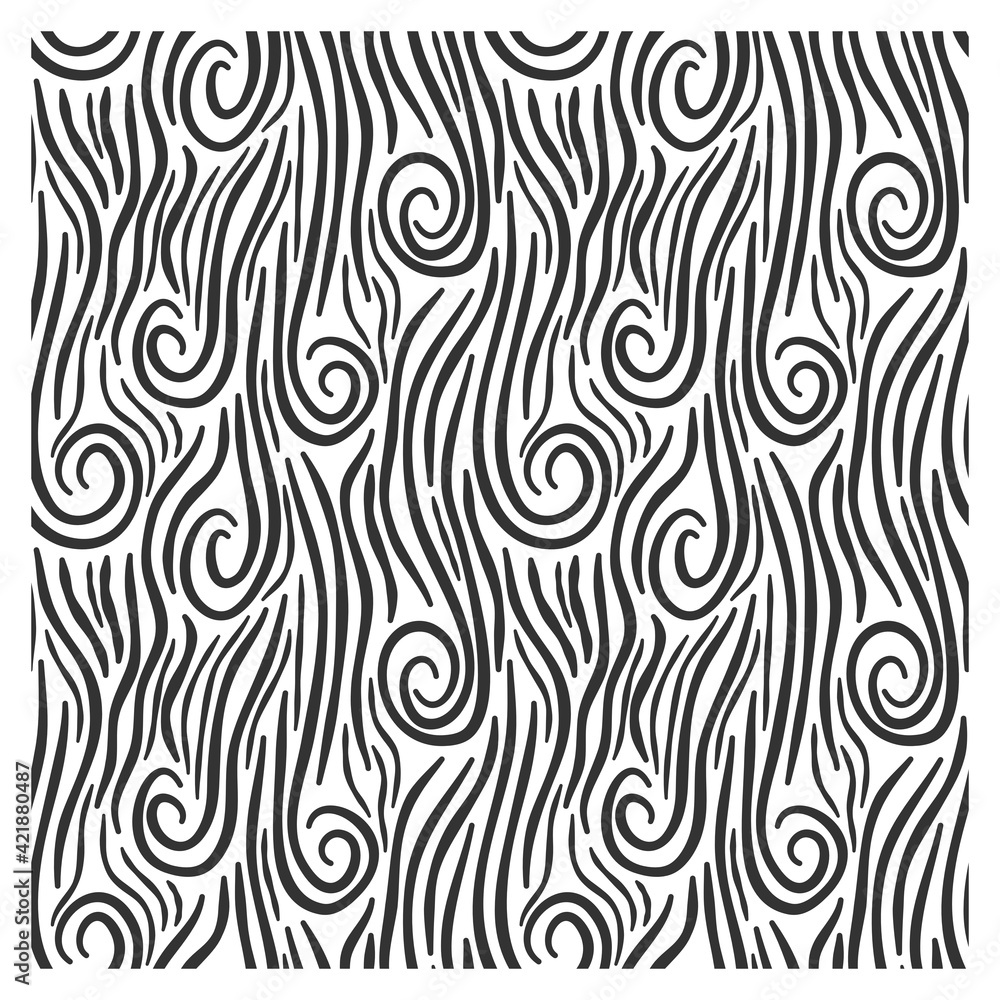 Seamless pattern of swirling waves. Design for backdrops with sea, rivers or water texture. Repeating texture. Figure for textiles. Surface design Seamless pattern of swirling waves. Design for backdrops with sea, rivers or water texture. Repeating texture. Figure for textiles. Surface design