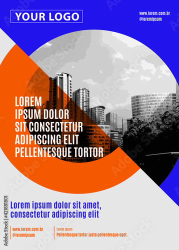 purple and orange vector template layout clean design