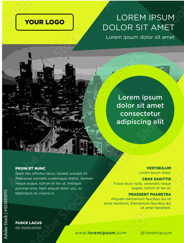 vector template layout concept geometric design green and yellow
