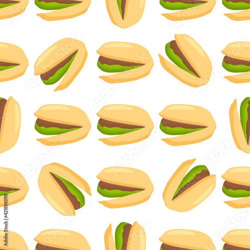 Illustration on theme big pattern identical types pistachio