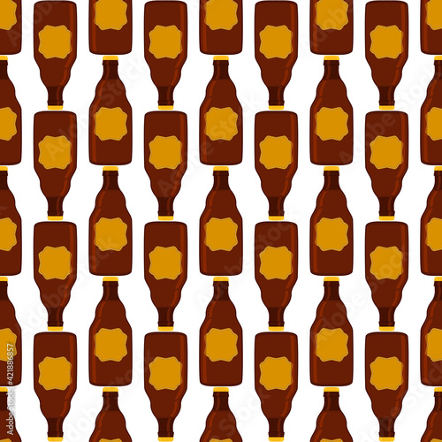Illustration on theme seamless beer glass bottles with lid for brewery
