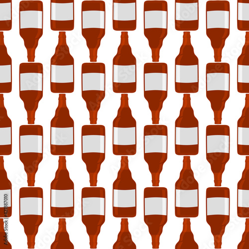 Illustration on theme seamless beer glass bottles with lid for brewery