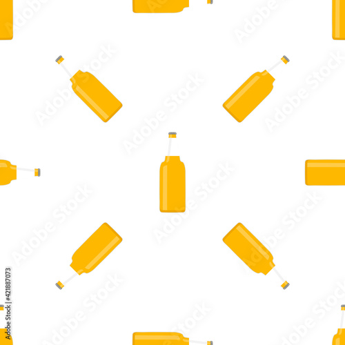 Illustration on theme seamless beer glass bottles with lid for brewery