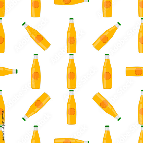 Illustration on theme seamless beer glass bottles with lid for brewery