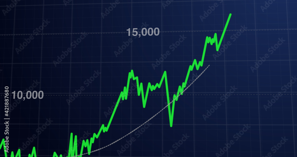 Stock market graphic of the stock market going up