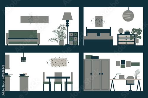 House in cut. House interior.