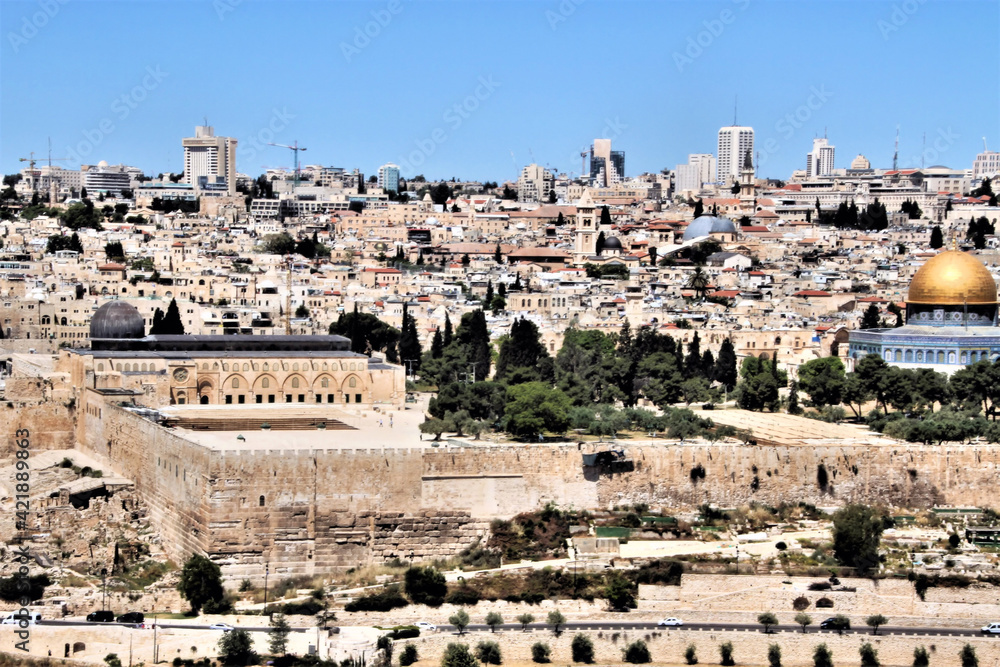 A view of Jerusalem from the mount of Olives