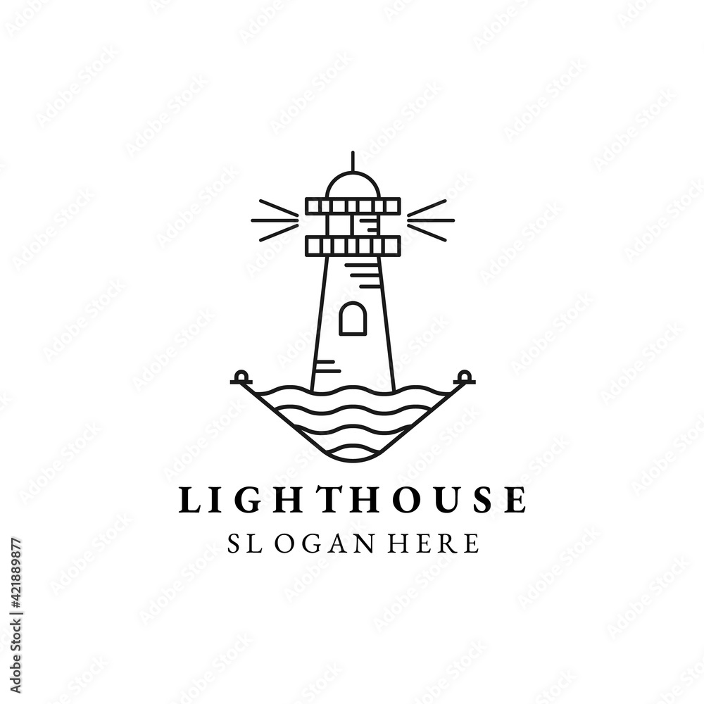 go vector illustration template design. tower line art logo go vector illustration template design. tower line art logo