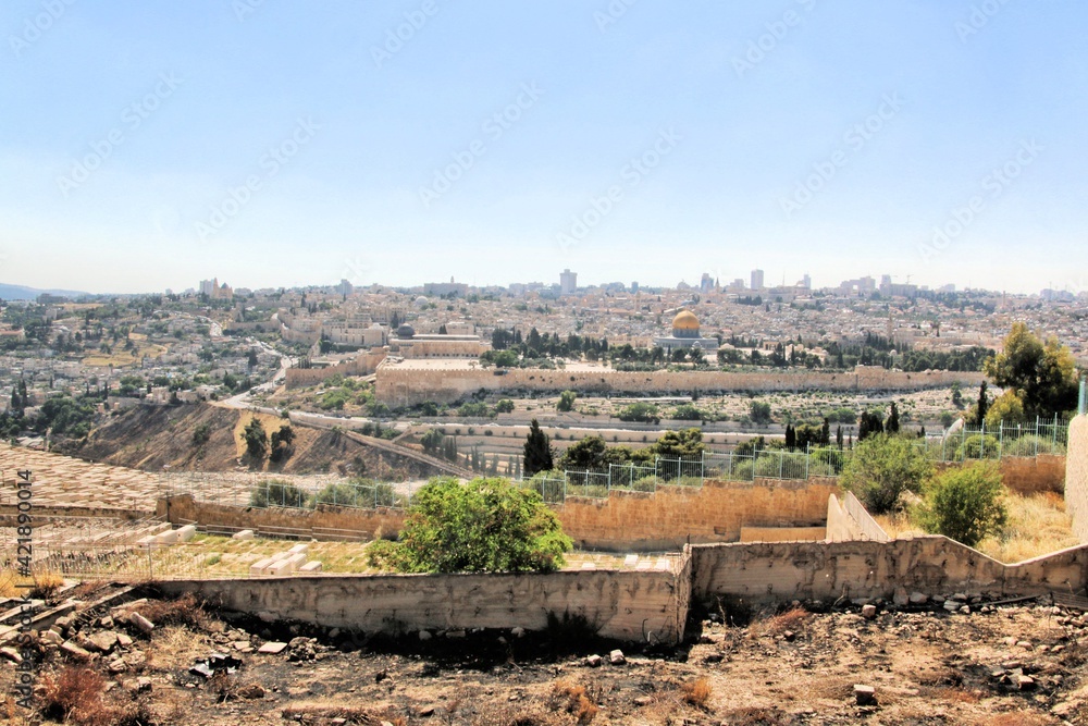 A view of Jerusalem from the mount of Olives