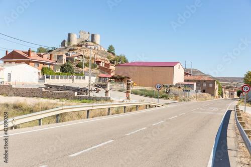 BU-925 paved road going through Coruna del Conde, province of Burgos, Castile and Leon, Spain