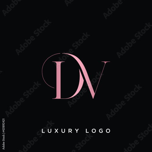 Canvas Print DV letter logo alphabet monogram icon symbol
