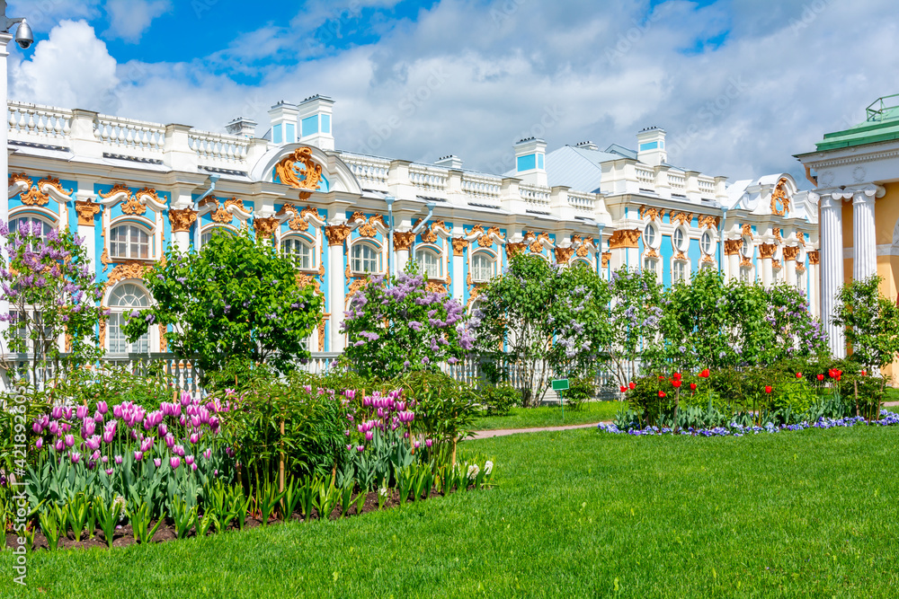 Catherine palace and park in Tsarskoe Selo (Pushkin), Saint Petersburg, Russia