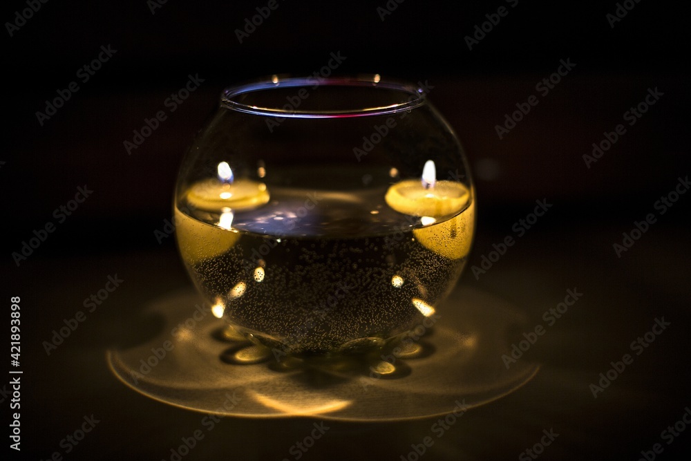 candle in glass candle in glass