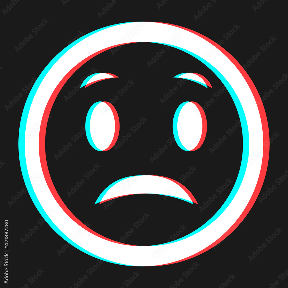 Cartoon smile emoticon symbol, icon in 3d effect with blue and red color Cartoon smile emoticon symbol, icon in 3d effect with blue and red color