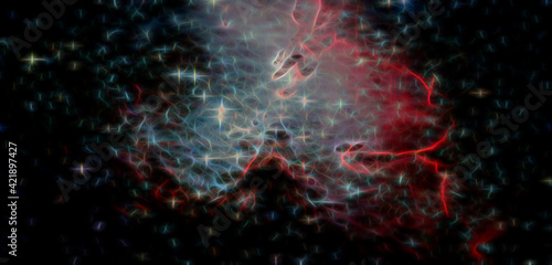 Fototapeta Naklejka Na Ścianę i Meble -  Fractal abstract outer space. Galaxy background. Elements of this image furnished by NASA.