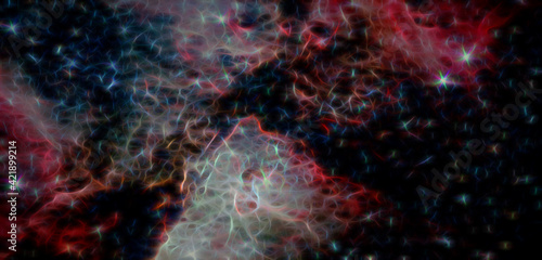 Fototapeta Naklejka Na Ścianę i Meble -  Fractal abstract outer space. Galaxy background. Elements of this image furnished by NASA.