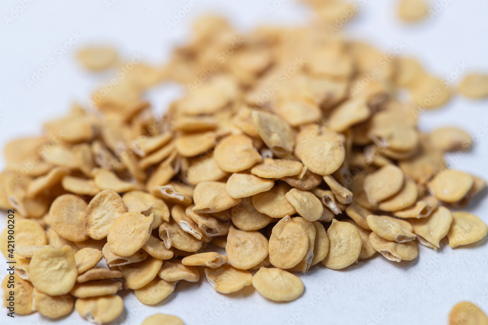 seeds isolated on white background, dry sweet pepper seeds seeds isolated on white background, dry sweet pepper seeds