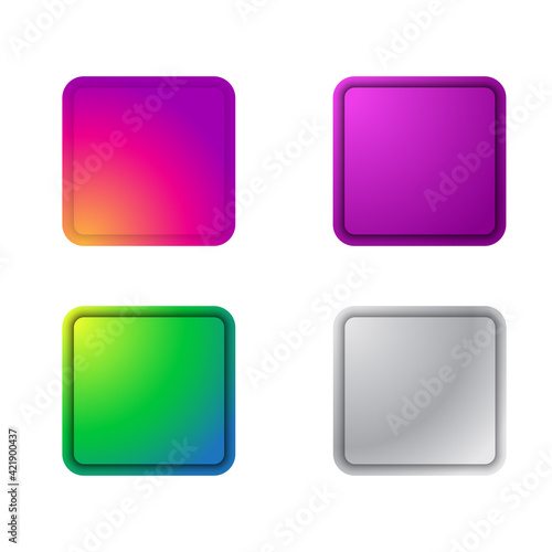 Set of Colorful Buttons for website application and another purposes easy editable color changes