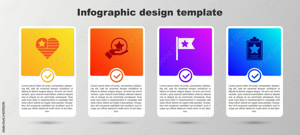 Set USA Independence day, , American flag and . Business infographic template. Vector Set USA Independence day, , American flag and . Business infographic template. Vector