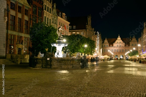 Gdansk, night, historic, tourist Polish city,
evening sightseeing,