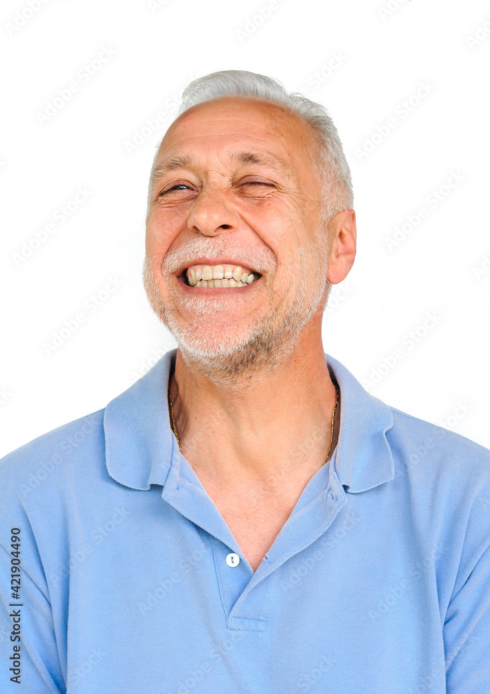 Portrait of a happy mature man over white background. Portrait of a happy mature man over white background.