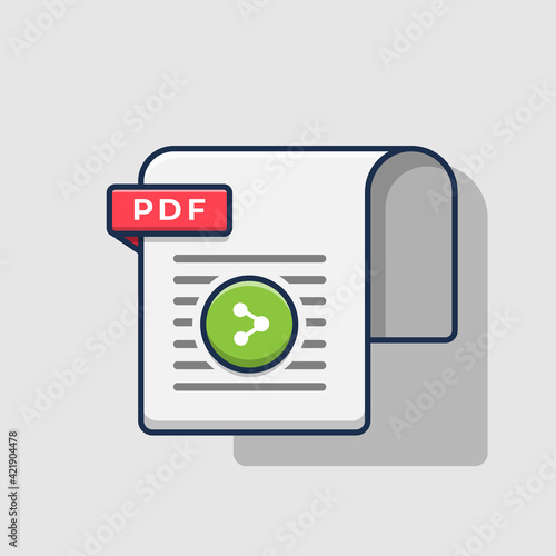 pdf share symbol designs. flat cartoon style