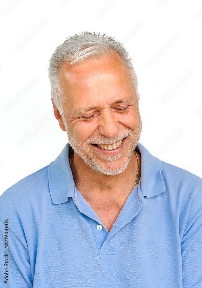 Portrait of a happy mature man over white background. Portrait of a happy mature man over white background.