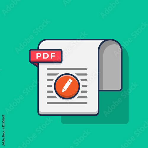 pdf edit symbol design. flat cartoon style