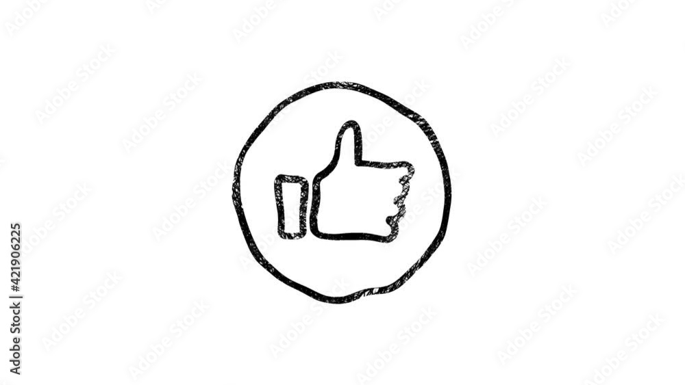 Like icon, Thumb up in hand draw style. Motion graphics Like icon, Thumb up in hand draw style. Motion graphics