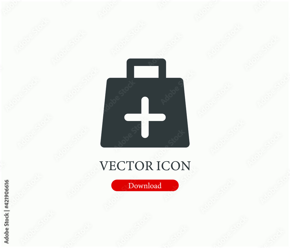 Fototapeta premium First aid kit vector icon. Editable stroke. Linear style sign for use on web design and mobile apps, logo. Symbol illustration. Pixel vector graphics - Vector