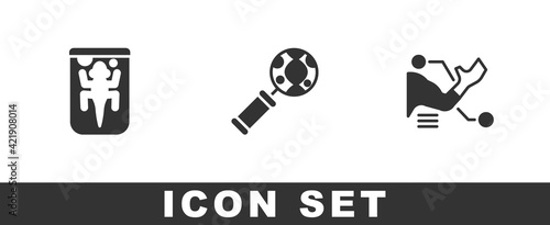 Set Experimental animal, DNA research, search and Prosthesis hand icon. Vector