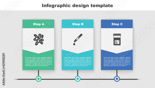 Set Cell, Pipette and Jar with additives. Business infographic template. Vector