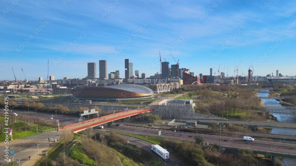 EAST LONDON BEAUTIFUL CITYSCAPE HIGH ANGLE DRONE VIEW, STRATFORD CITY EAST LONDON BEAUTIFUL CITYSCAPE HIGH ANGLE DRONE VIEW, STRATFORD CITY