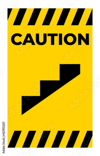Beware Slope Step Symbol Isolate On White Background,Vector Illustration EPS.10