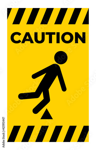 Trip Hazard Symbol Sign Isolate On White Background,Vector Illustration EPS.10