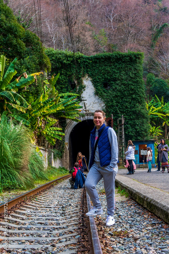 Psirtskha Railway Station. Novy Afon Abkhazia Station or railway platform photo