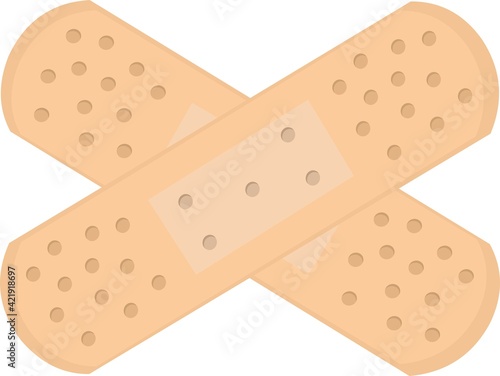 Vector illustration of crossed plasters