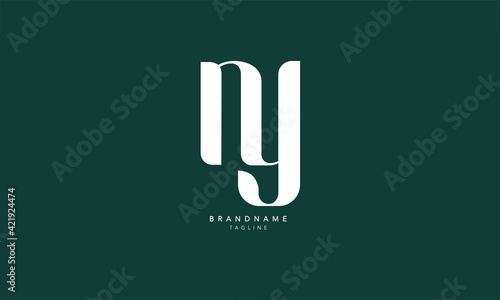 Alphabet letters Initials Monogram logo NY, YN, N and Y