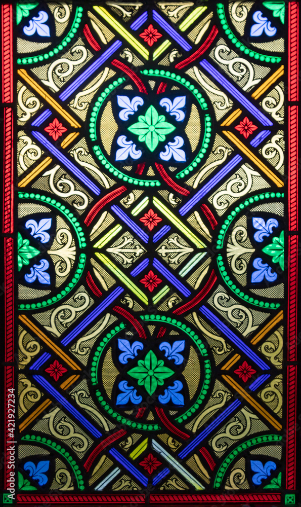 Colourful church stained glass