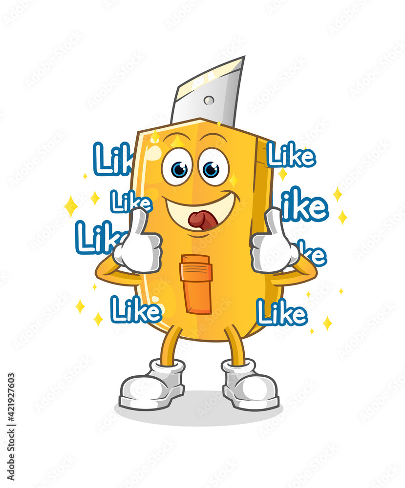 cutter give lots of likes. cartoon vector cutter give lots of likes. cartoon vector