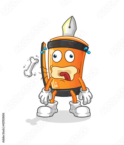 pen burp mascot. cartoon vector