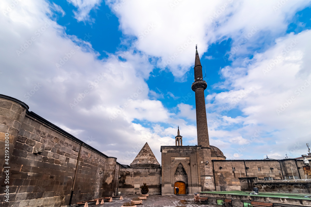 Hunat mosque and minaret in Kayseri