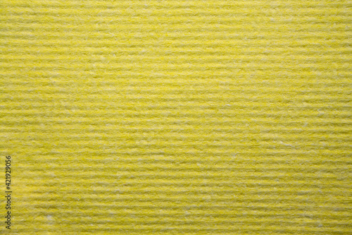 close-up on yellow absorbent cleaning cloth