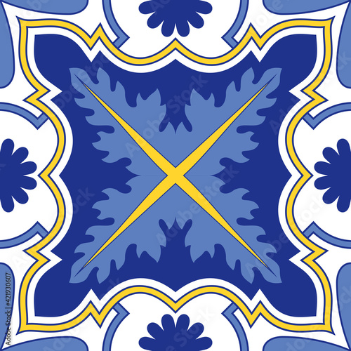 Symmetrical Portuguese Tile Azulejo